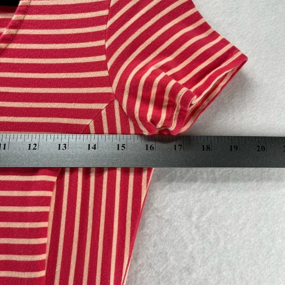 Levi's Dress Size XS A-Line Mini Striped Scoop Neck Short Sleeve Cotton Orange - Picture 11 of 13